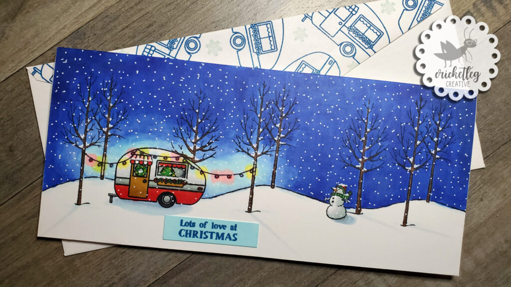 winter camper slimline card