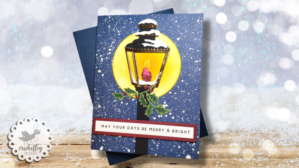 snowy lamp post card
